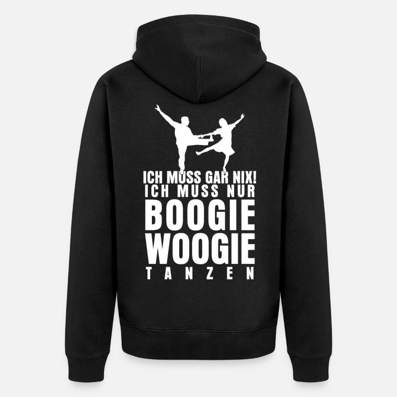Boogie Woogie Spruch Witz Tänzer - Unisex Premium Bio Zip Hoodie - Schwarz