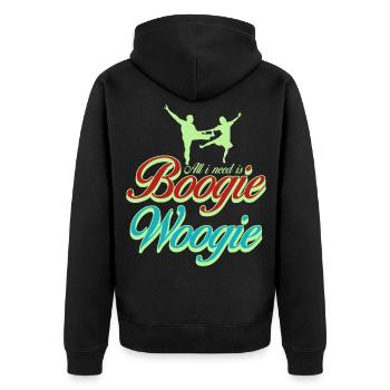 Boogie Woogie Tanz Tänzer Boogie-Woogie - Unisex Premium Bio Zip Hoodie - Schwarz - Hinten - Nico (187cm)