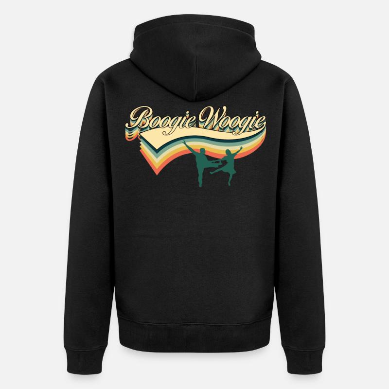 Boogie Woogie Retro Spruch Boogie-Woogie - Unisex Premium Bio Zip Hoodie - Schwarz