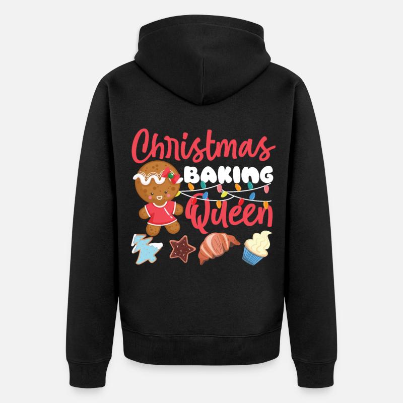 Bake Baking Christmas Gingerbread - Unisex Premium Bio Zip Hoodie - Schwarz