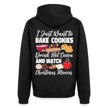 Cuire au four des biscuits de Noël I - Veste à capuche bio Premium Unisexe - noir - Dos - Nico (187cm)