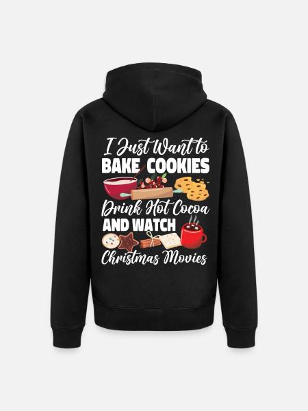 Bake Baking Christmas Cookie I - Unisex Premium Organic Zip Hoodie - black