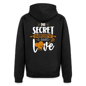 Bake Baking Rolling Pin Whisk The - Unisex Premium Organic Zip Hoodie - black - Back - Nico (187cm)
