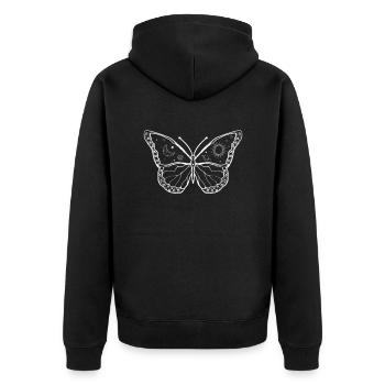 Celestial Aesthetic Butterfly Galaxy Sun Moon - Unisex Premium Organic Zip Hoodie - black - Back - Nico (187cm)