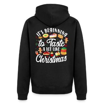 Cuire au four des biscuits de Noël - Veste à capuche bio Premium Unisexe - noir - Dos - Nico (187cm)