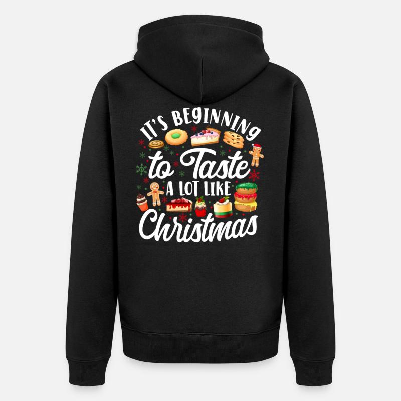 Bake Baking Christmas Cookie - Unisex Premium Bio Zip Hoodie - Schwarz