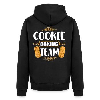 Bake Baking Cookie Team Cookie - Unisex Premium Organic Zip Hoodie - black - Back - Nico (187cm)