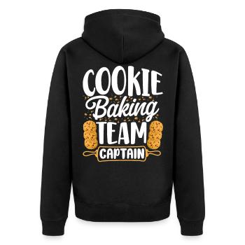 Bake Baking Cookie Team Captain - Unisex Premium Organic Zip Hoodie - black - Back - Nico (187cm)
