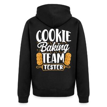 Bake Baking Cookie Team Tester - Unisex Premium Organic Zip Hoodie - black - Back - Nico (187cm)