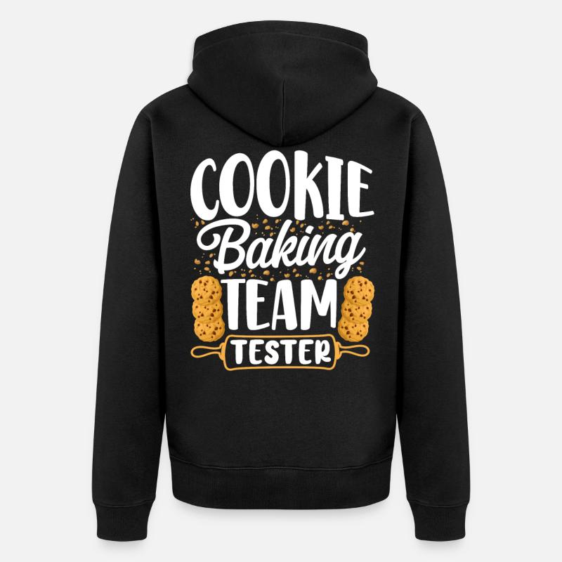 Bake Baking Cookie Team Tester - Unisex Premium Bio Zip Hoodie - Schwarz