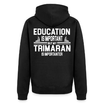 Drôle de trimaran présente une idée pour les capitaines de trimaran - Veste à capuche bio Premium Unisexe - noir - Dos - Nico (187cm)