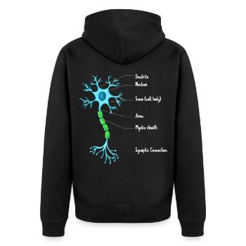 Anatomy Of Neuron Neuroscience Neurologist - Unisex Premium Bio Zip Hoodie - Schwarz - Hinten - Nico (187cm)