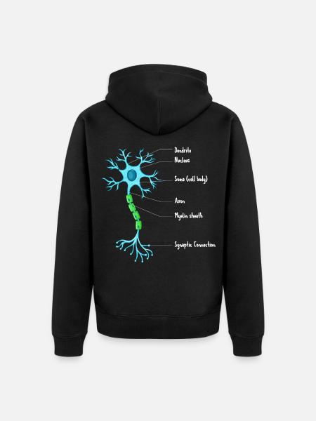 Anatomie Van Neuron Neuroscience Neuroloog - Uniseks Premium bio ziphoodie - zwart