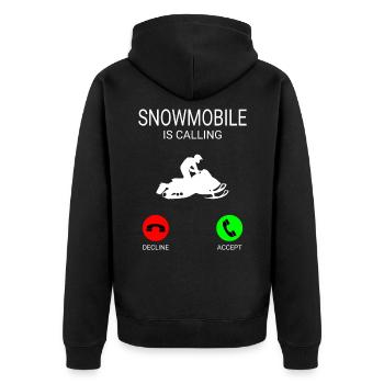 Snowmobile is calling fancy snowmobile t-shirt - Unisex Premium Bio Zip Hoodie - Schwarz - Hinten - Nico (187cm)