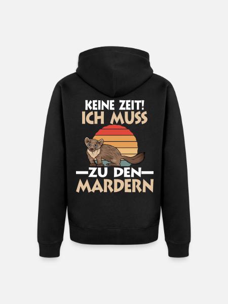 Marder - Unisex Premium Bio Zip Hoodie - Schwarz