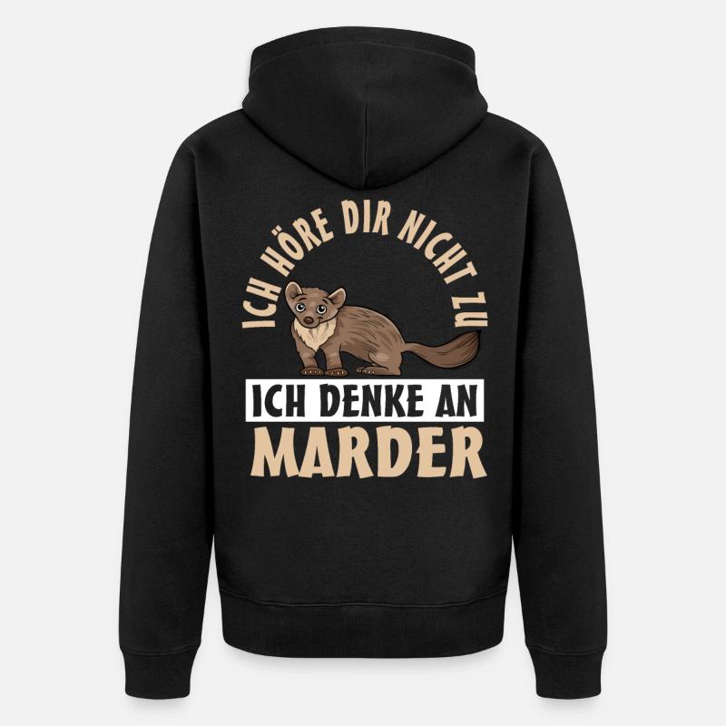 Marder - Unisex Premium Bio Zip Hoodie - Schwarz