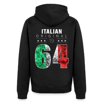 Italian Original 1964 58 Birthday Italy Flag - Unisex Premium Organic Zip Hoodie - black - Back - Nico (187cm)