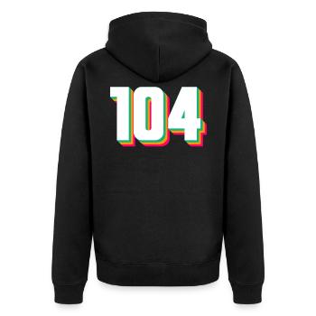 104 - Unisex Premium Bio Zip Hoodie - Schwarz - Hinten - Nico (187cm)