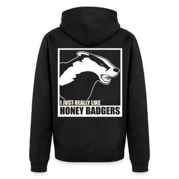 Honey Badger I like Badger's Honey Badger - Unisex Premium Organic Zip Hoodie - black - Back - Nico (187cm)