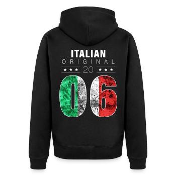 Italian Original 2006 16 Birthday Italy Flag - Unisex Premium Organic Zip Hoodie - black - Back - Nico (187cm)