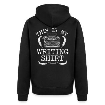 Writing Typewriter Novel Writer & - Unisex Premium Organic Zip Hoodie - black - Back - Nico (187cm)