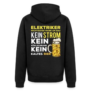 Elektroniker Elektronik Elektriker Elektronikerin - Unisex Premium Bio Zip Hoodie - Schwarz - Hinten - Nico (187cm)
