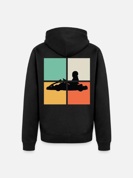 HIPSTER GO-CART - Unisex Premium Organic Zip Hoodie - black