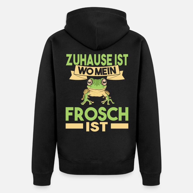 Frosch - Unisex Premium Bio Zip Hoodie - Schwarz