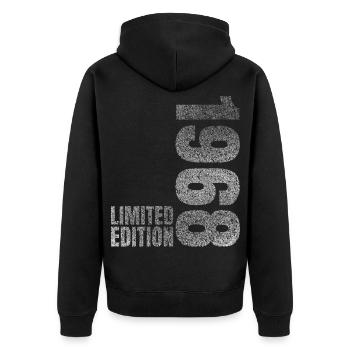 1968 Limited Edition - Unisex Premium Bio Zip Hoodie - Schwarz - Hinten - Nico (187cm)