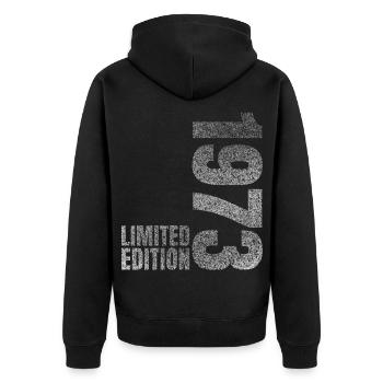 1973 Geboren Geburtstagsgeschenk - Unisex Premium Bio Zip Hoodie - Schwarz - Hinten - Nico (187cm)