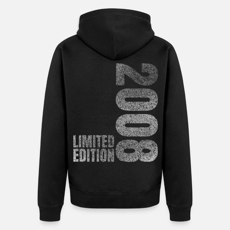 2008 Limited Edition Geschenk - Unisex Premium Bio Zip Hoodie - Schwarz