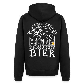 Alpenüberquerung Kärnten Muggia Wanderweg - Unisex Premium Bio Zip Hoodie - Schwarz - Hinten - Nico (187cm)