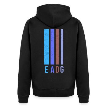 Guitar EADG Bass Bassist Guitar Player - Unisex Premium Organic Zip Hoodie - black - Back - Nico (187cm)