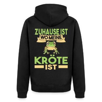 Kröte - Unisex Premium Bio Zip Hoodie - Schwarz - Hinten - Nico (187cm)