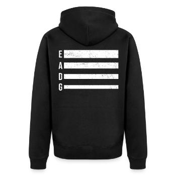 Guitar EADG Bass Bassist Guitar Player - Unisex Premium Organic Zip Hoodie - black - Back - Nico (187cm)