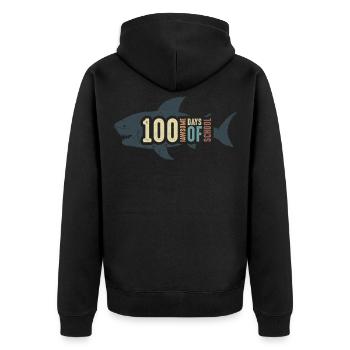 Jawsome Shark 100 jours d’école - Veste à capuche bio Premium Unisexe - noir - Dos - Nico (187cm)