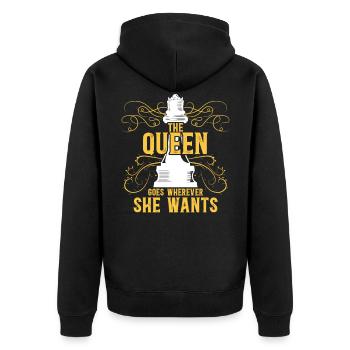 Chess Player Chess Piece Vintage - Unisex Premium Bio Zip Hoodie - Schwarz - Hinten - Nico (187cm)