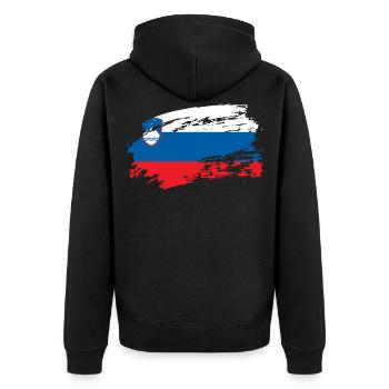 slovénie slovénie - Veste à capuche bio Premium Unisexe - noir - Dos - Nico (187cm)