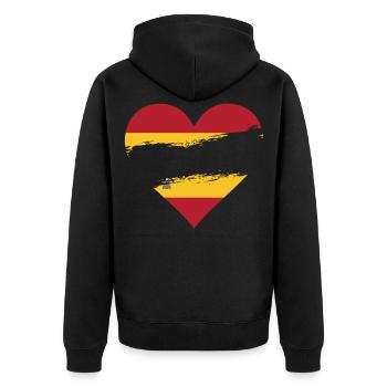 SPAIN HERZ spain coeur - Unisex Premium Bio Zip Hoodie - Schwarz - Hinten - Nico (187cm)