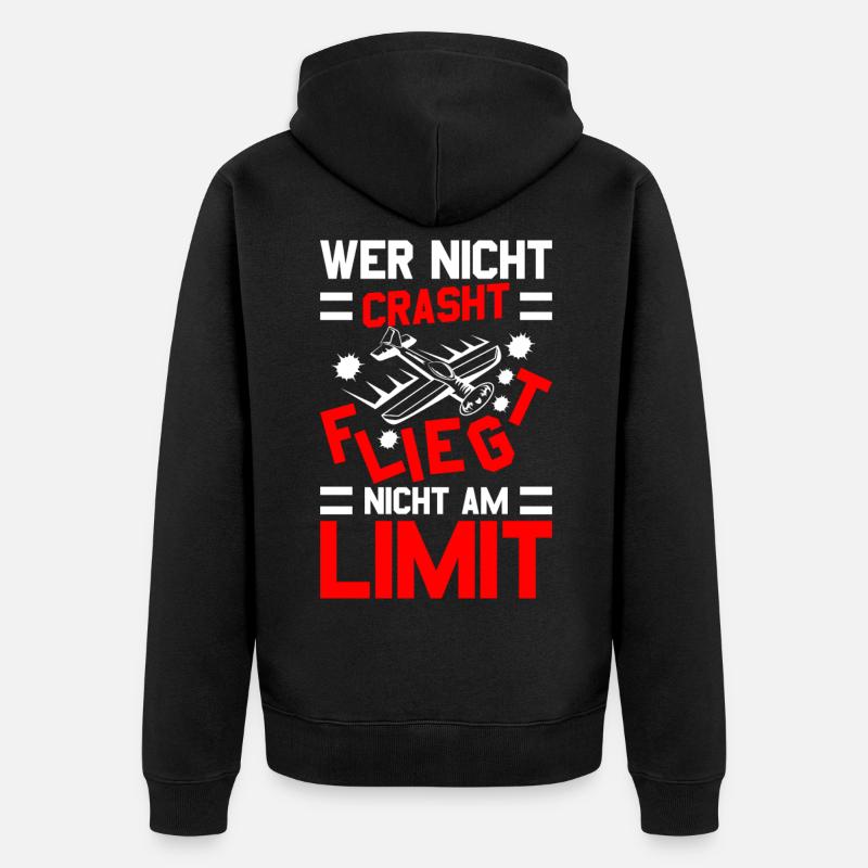 Modellflug Modellbauer Modellflieger Modelflug - Unisex Premium Bio Zip Hoodie - Schwarz