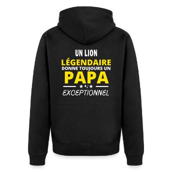 un LION légendaire drôle papa exceptionnel - Veste à capuche bio Premium Unisexe - noir - Dos - Nico (187cm)
