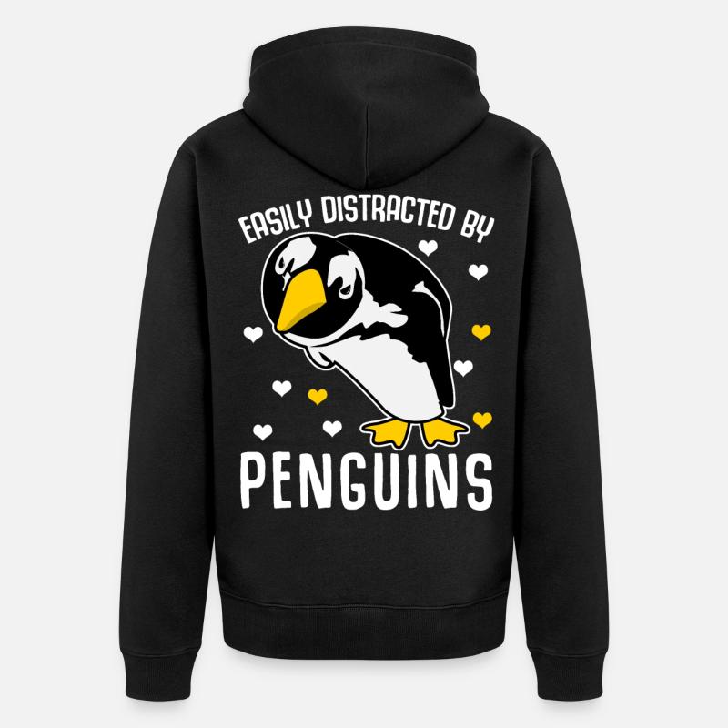 Pingouin Pingouin Pingouins - Veste à capuche bio Premium Unisexe - noir