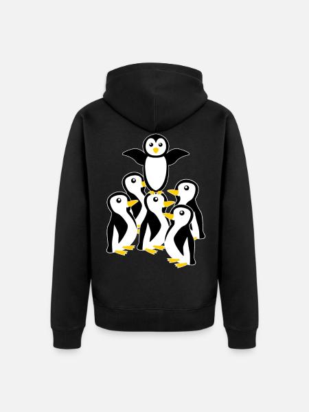 Penguin Penguins - Unisex Premium Organic Zip Hoodie - black