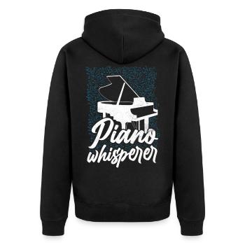 Professeur de piano Pianiste Notes de musique - Veste à capuche bio Premium Unisexe - noir - Dos - Nico (187cm)