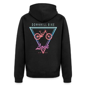 Amour de vélo de descente en détresse - Veste à capuche bio Premium Unisexe - noir - Dos - Nico (187cm)