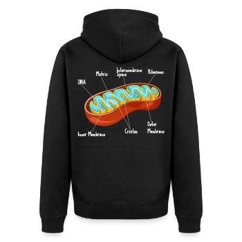 Mitochondria Cell Biology Biologist Science - Unisex Premium Bio Zip Hoodie - Schwarz - Hinten - Nico (187cm)