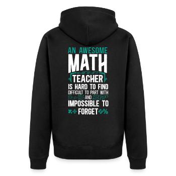 Math Teacher Nerd Student An - Unisex Premium Bio Zip Hoodie - Schwarz - Hinten - Nico (187cm)