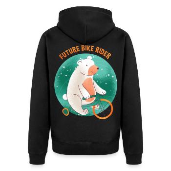Cadeau Bébé Ours Polaire - Veste à capuche bio Premium Unisexe - noir - Dos - Nico (187cm)