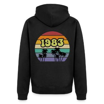 1983 - Unisex Premium Organic Zip Hoodie - black - Back - Nico (187cm)