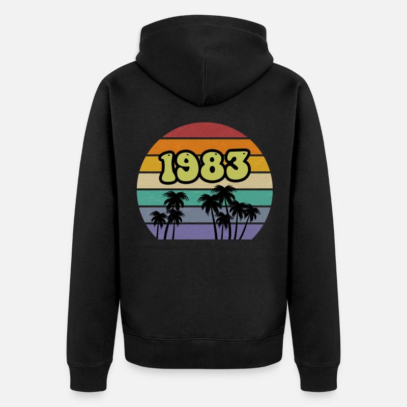 1983 - Veste à capuche bio Premium Unisexe - noir